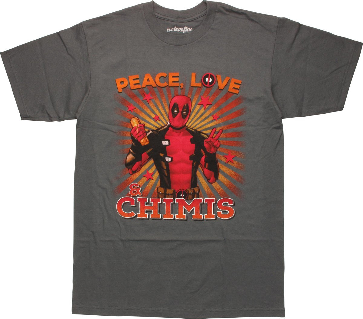 Deadpool Peace Love and Chimis T-Shirt