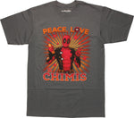 Deadpool Peace Love and Chimis T-Shirt