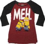 Despicable Me Meh 3/4 Raglan Juniors T-Shirt