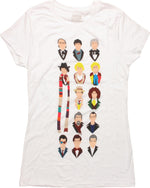 Doctor Who 13 Vector Heads White Baby Tee