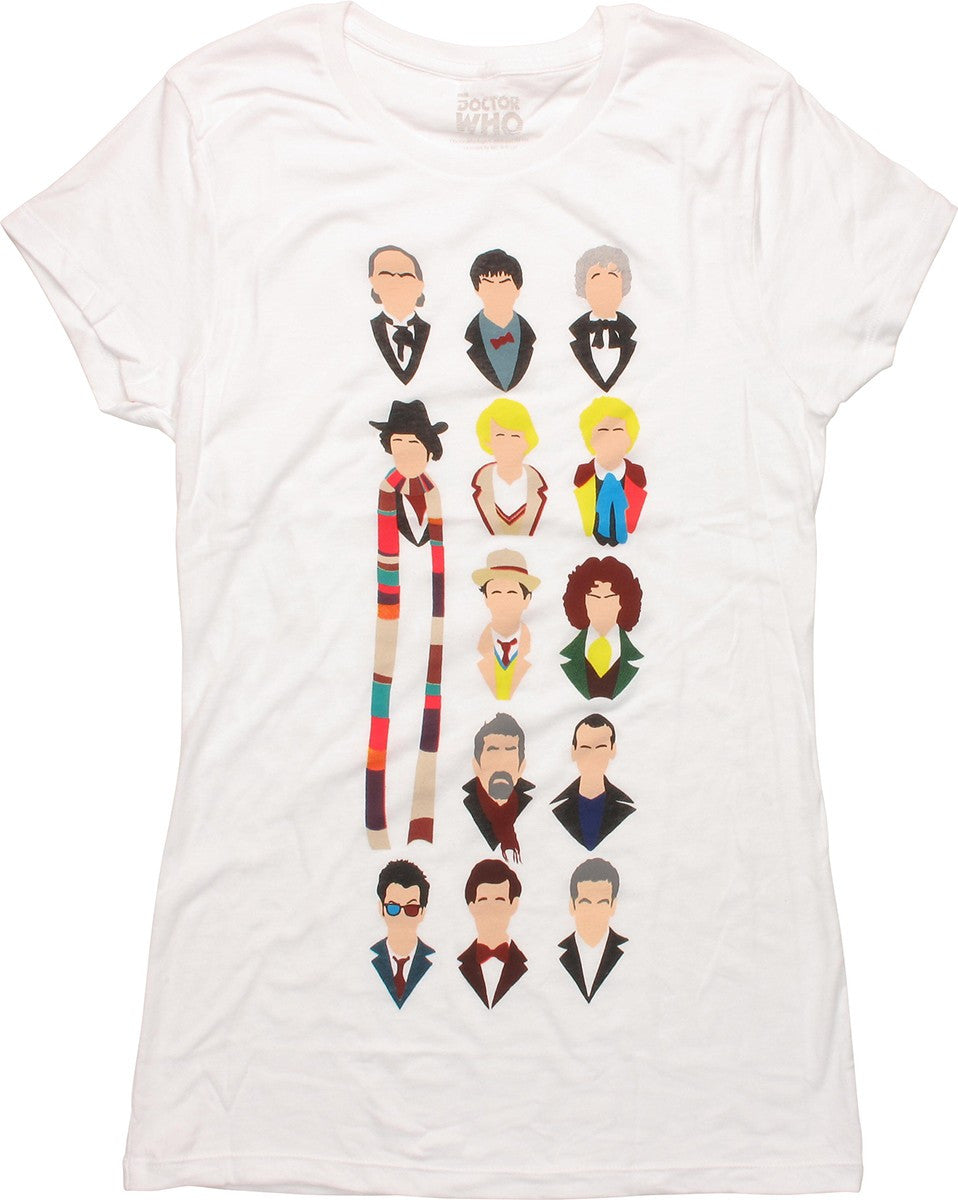 Doctor Who 13 Vector Heads White Baby Tee