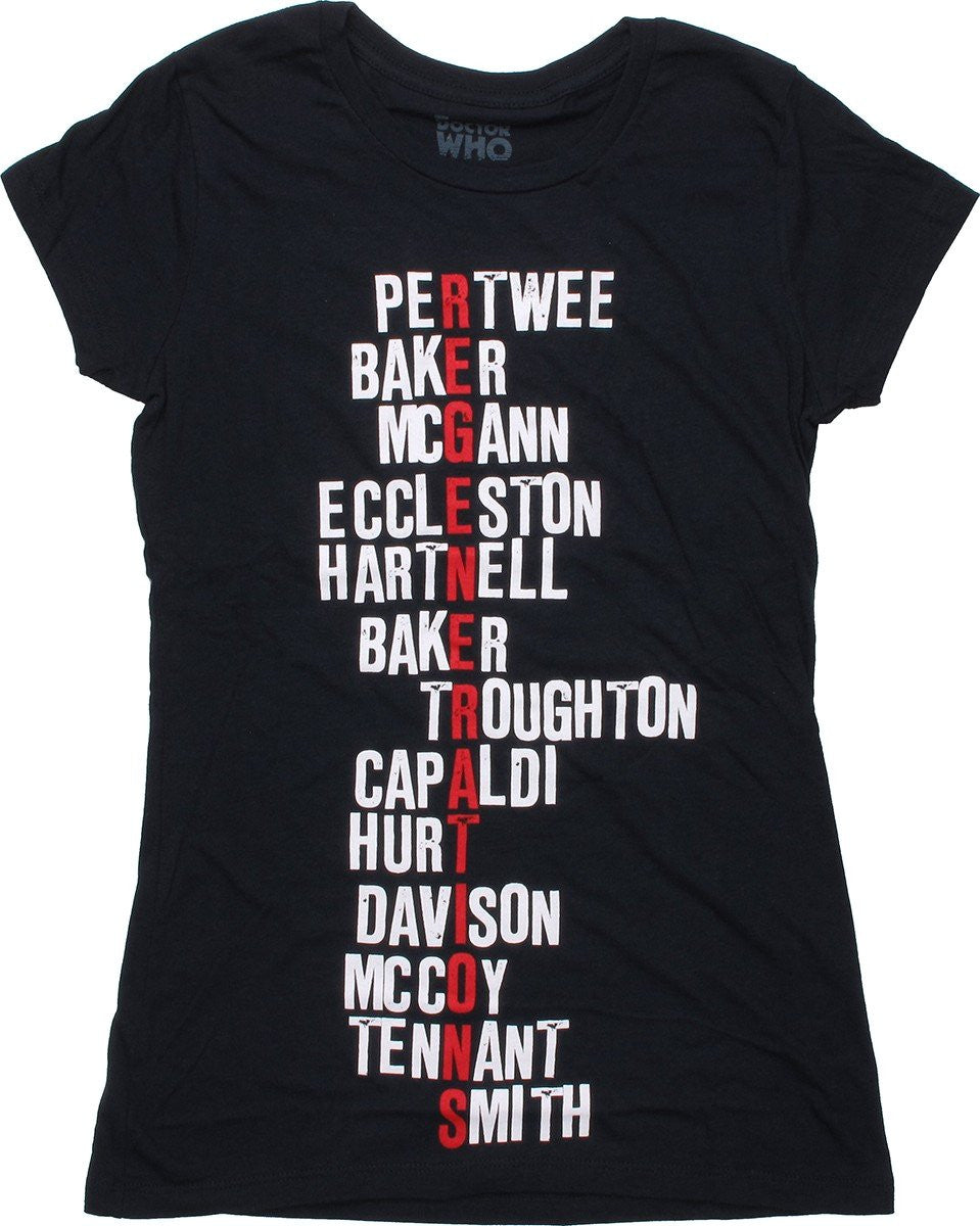 Doctor Who Regenerations Names Baby Tee
