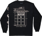 Doctor Who Tardis Specs Navy Long Sleeve T-Shirt