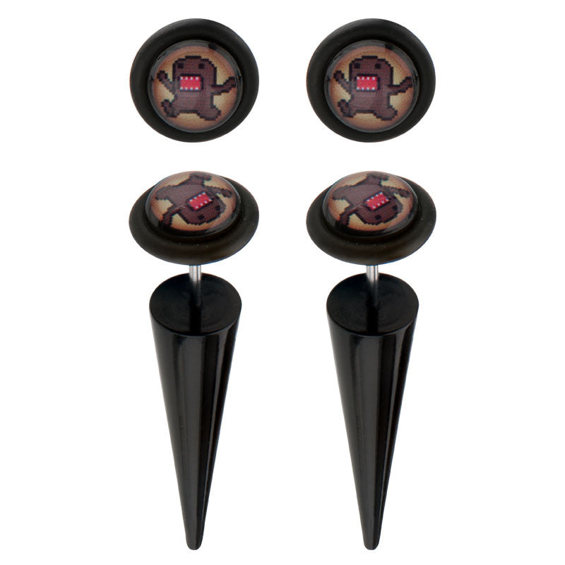 Domo Kun Arms Up Faux Taper Earrings