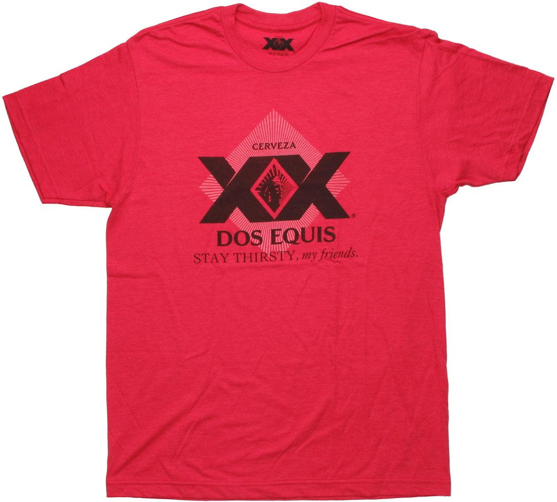 Dos Equis XX Logo Red Heather T Shirt Sheer