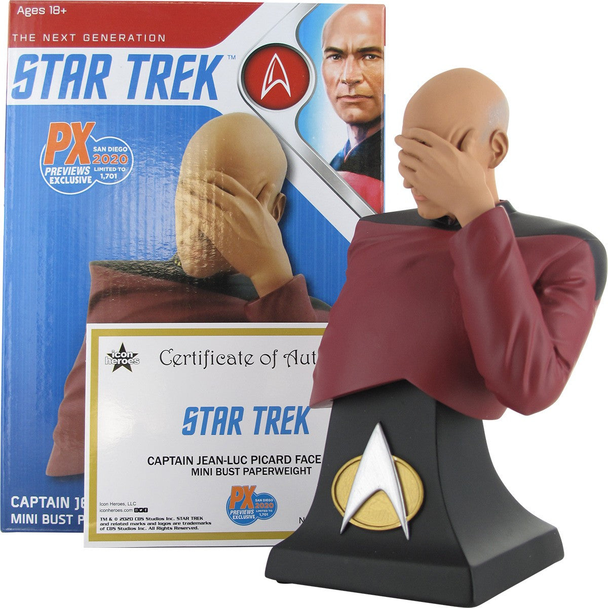 Star Trek Captain Picard Facepalm Bust Paperweight