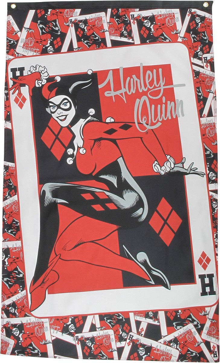 Harley Quinn H Playing Card Pose Banner Flag