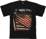 Flag USA Over Fence T Shirt
