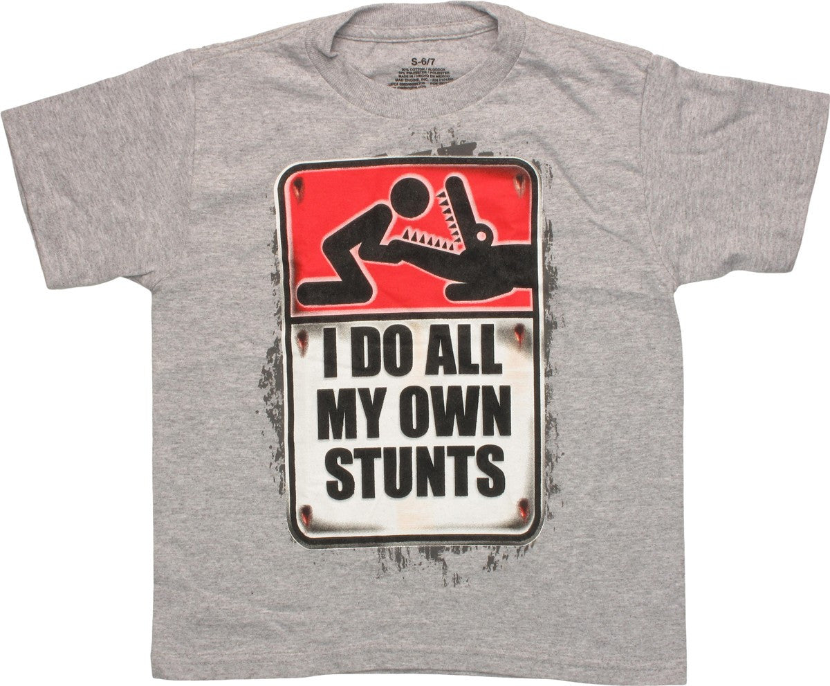 Funny I Do All My Own Stunts Youth T-Shirt