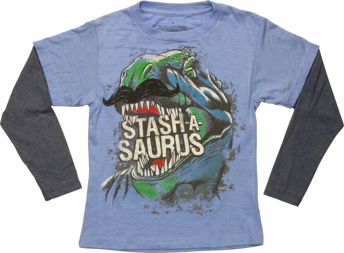 Funny Stash-A-Saurus Long Sleeve Juvenile T-Shirt