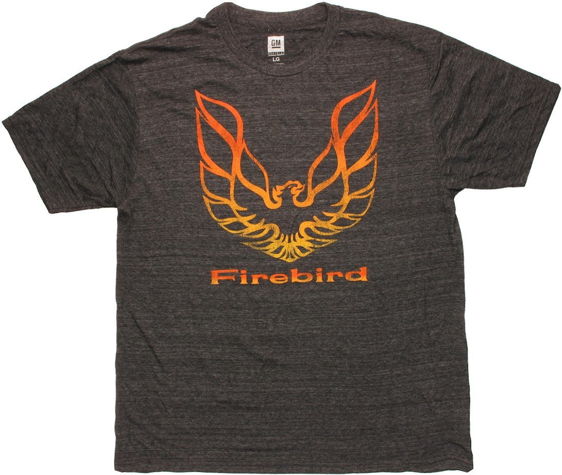 General Motors Firebird Outline Charcoal T Shirt Sheer