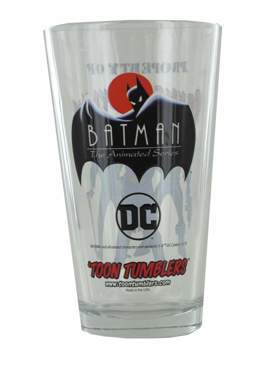 Batman Animated Series Property Arkham Pint Glass