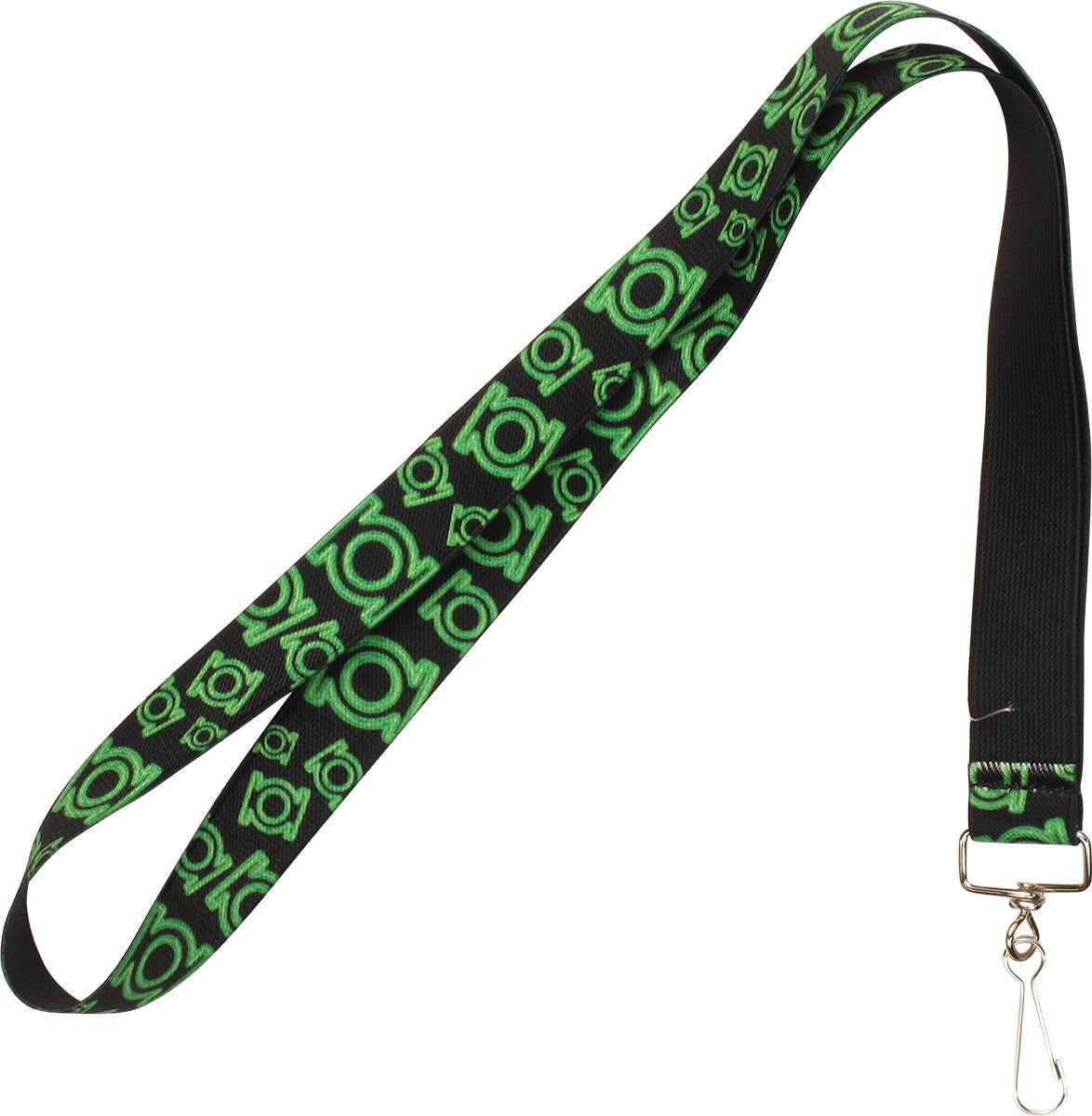 Green Lantern Jumbled Logos Elastic Lanyard