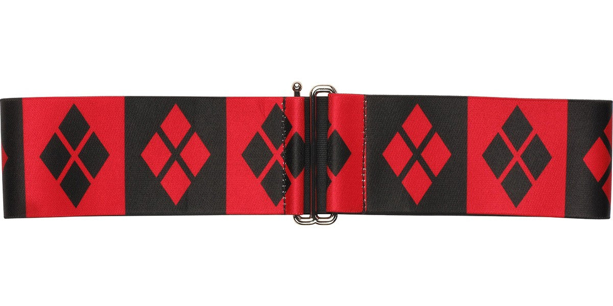 Harley Quinn Checkered Symbols Cinch Waist Belt