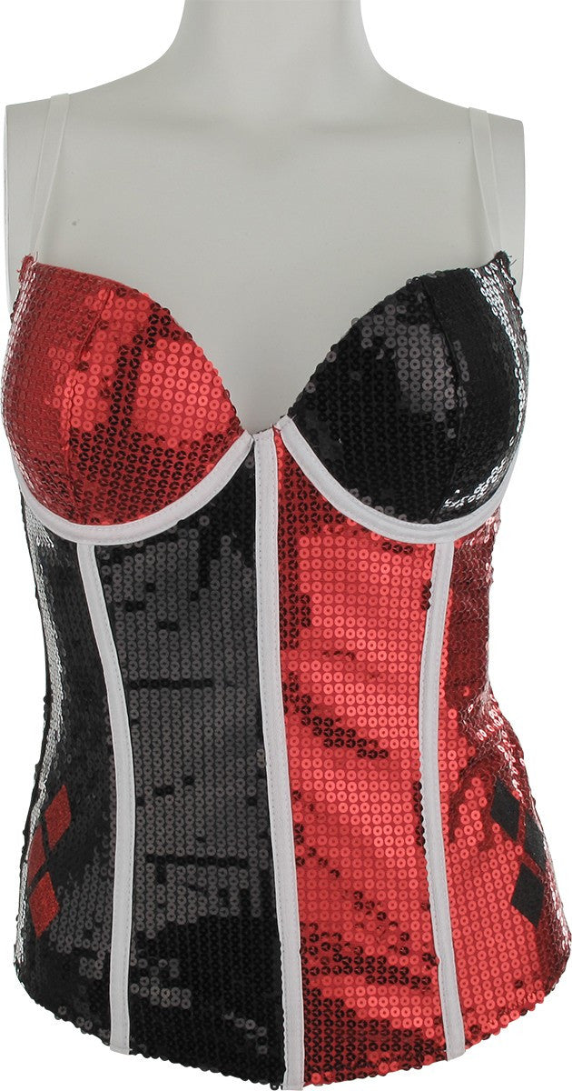 Harley Quinn Costume Sequins Corset Lingerie