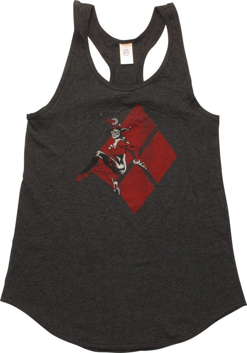 Harley Quinn Pose Flowy Racer Juniors Tank Top