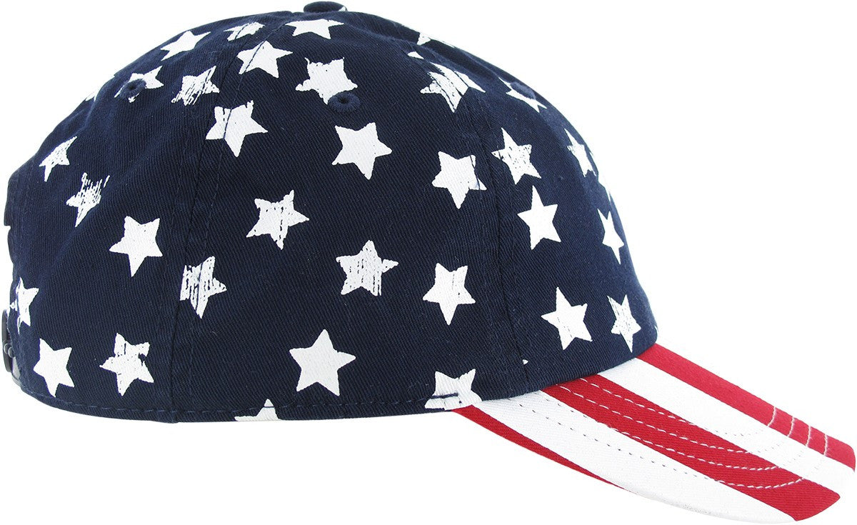 Flag Star Crown Stripe Bill Snapback Youth Hat