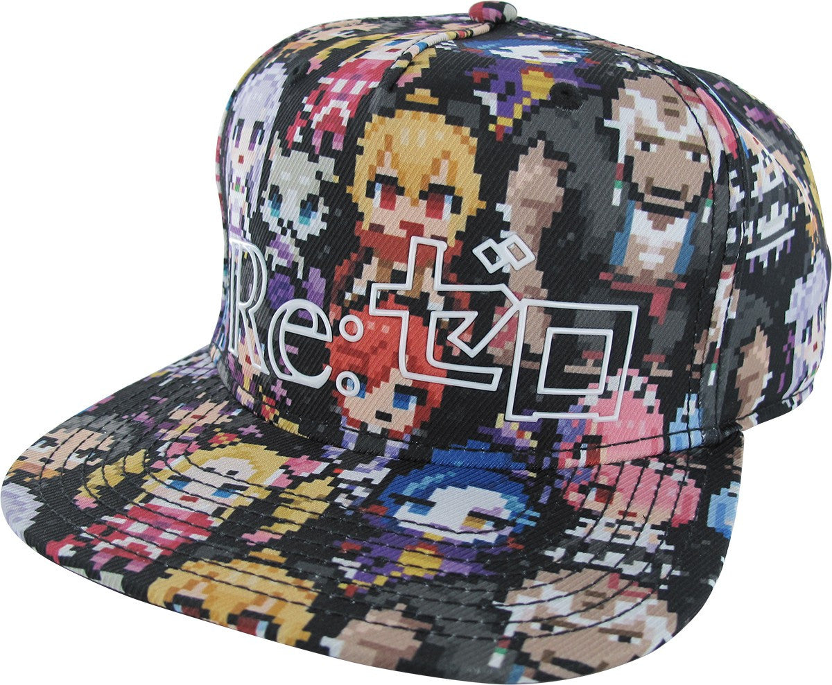 Re Zero 8 Bit Character Sublimated Snapback Hat