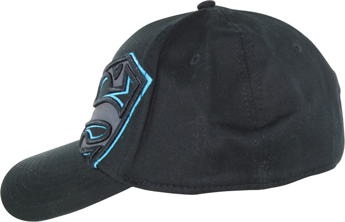 Superman Logo Reflective Flex Fit Black Hat