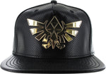 Zelda Gold Metal Logo Black Snapback Hat