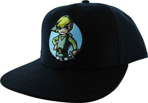 Zelda Toon Link Black Snapback Hat