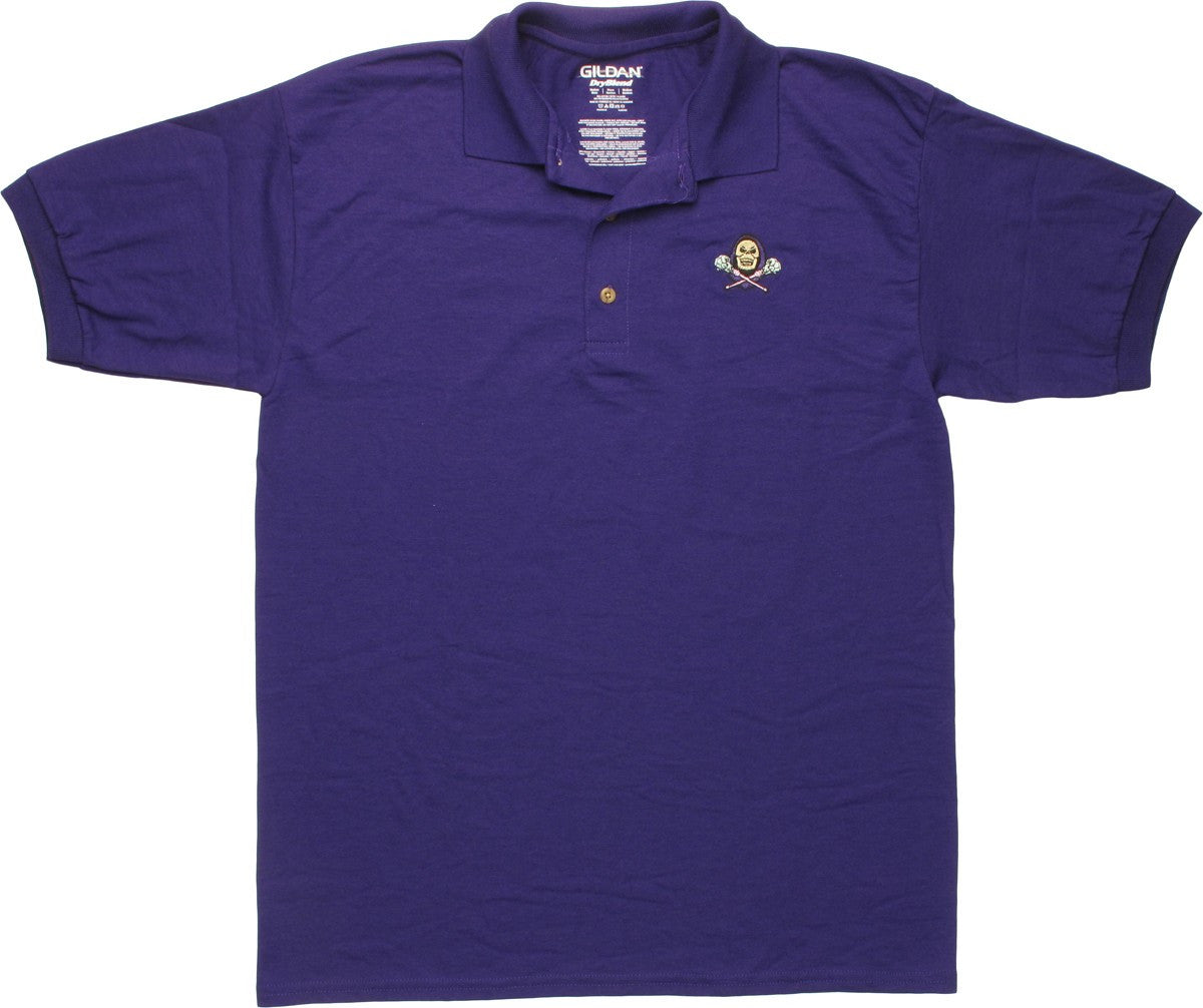 He Man Skeletor Face Staff Crossbones Polo Shirt