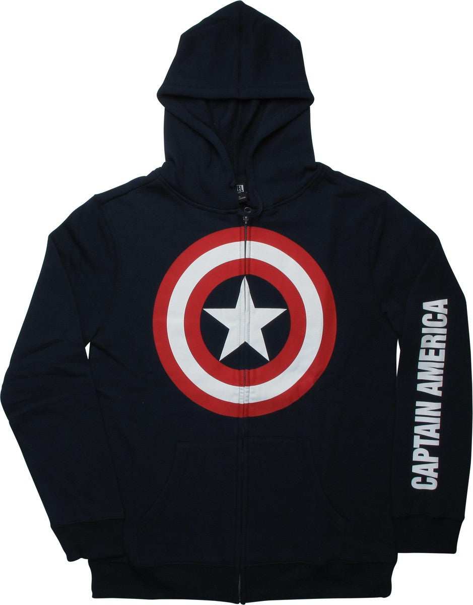 Captain America Shield Name Zip Hoodie