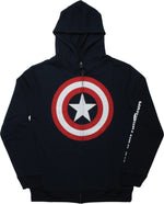 Captain America Shield Name Zip Hoodie