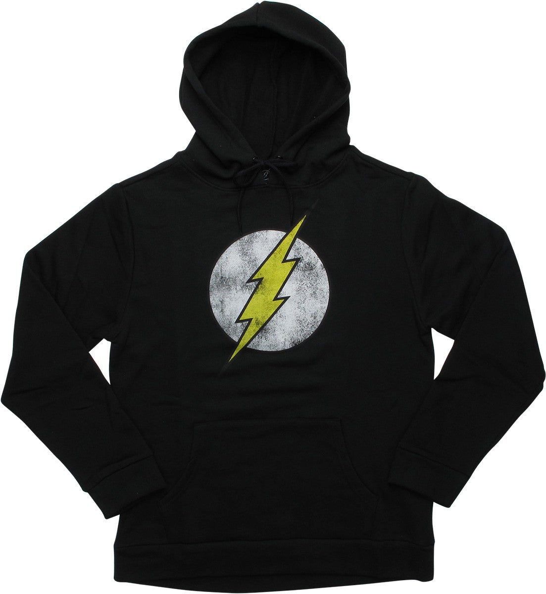 Flash Symbol Distressed Pullover Black Hoodie