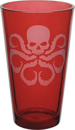 Hydra Etched Logo Red Pint Glass