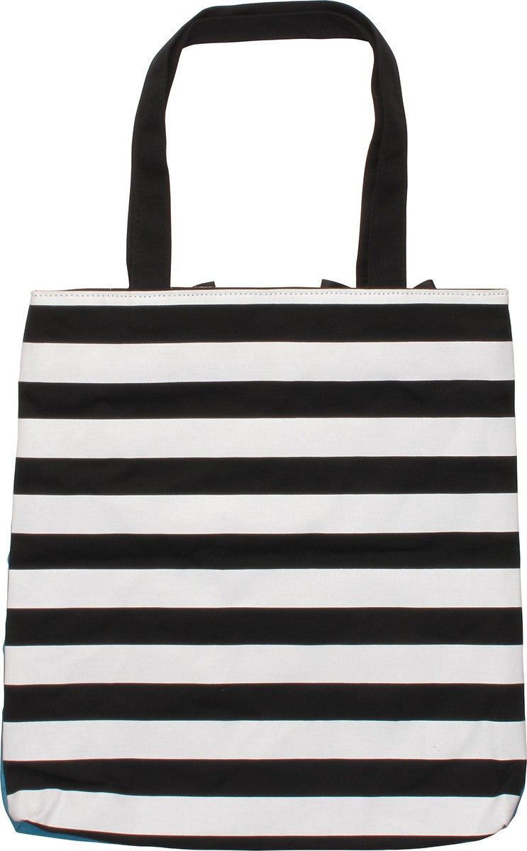 Jaws Poster Striped Tote Bag
