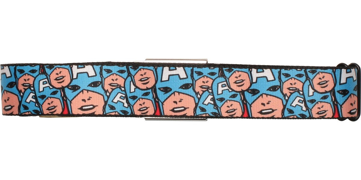 Captain America Head Collage Seatbelt Mesh Belt