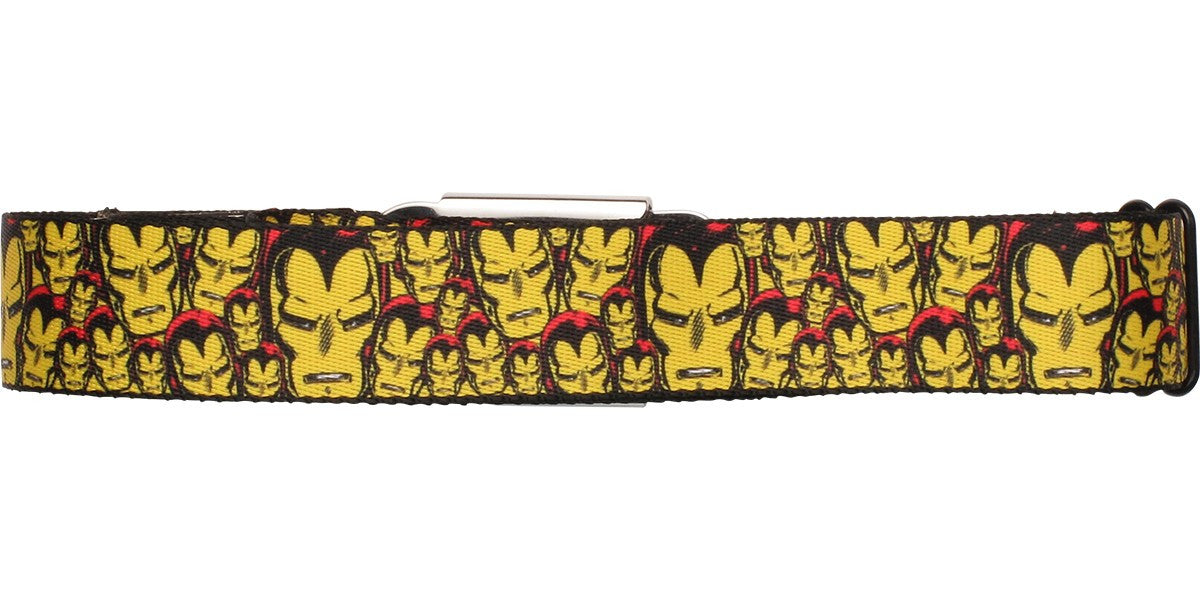 Iron Man Classic Head Collage Seatbelt Mesh Belt