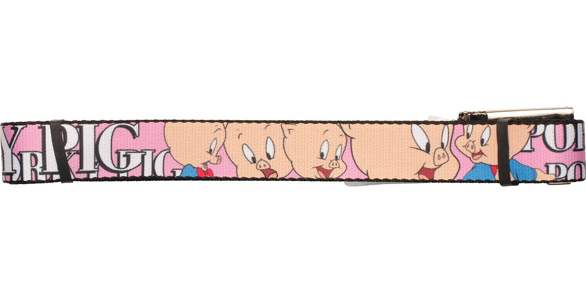 Looney Tunes Porky Pig Name Pink Mesh Belt