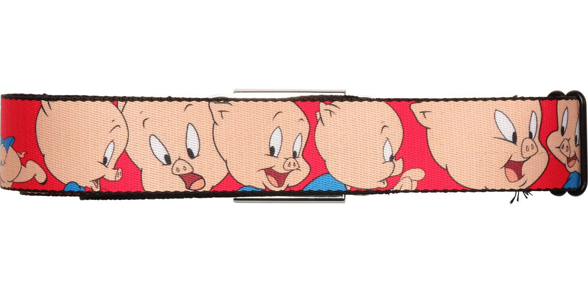Looney Tunes Porky Pig Expressions Red Seatbelt Mesh Belt