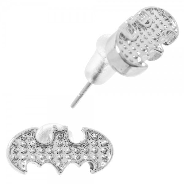 Batman Embossed Necklace Earrings Jewelry Set