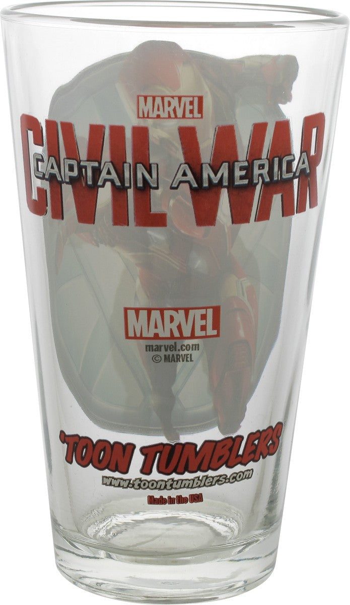 Captain America Civil War Iron Man TT Pint Glass