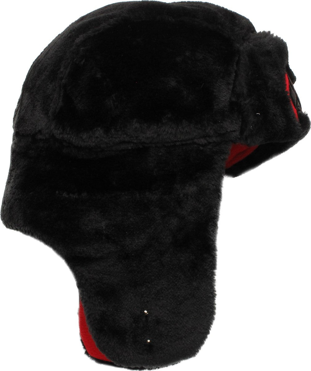 Harley Quinn Bat Logo Faux Fur Trapper Hat