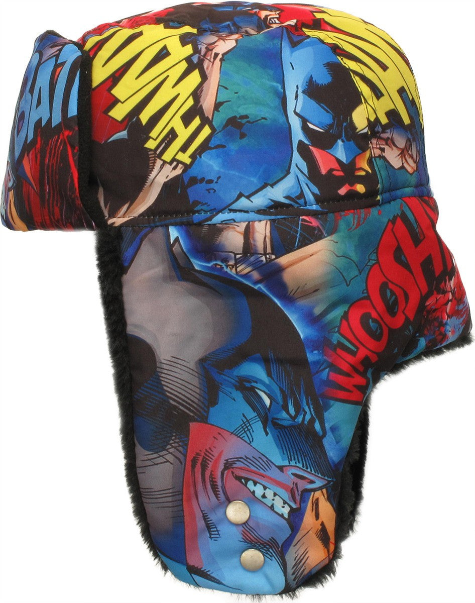 Batman Comic Panel Montage Trapper Hat