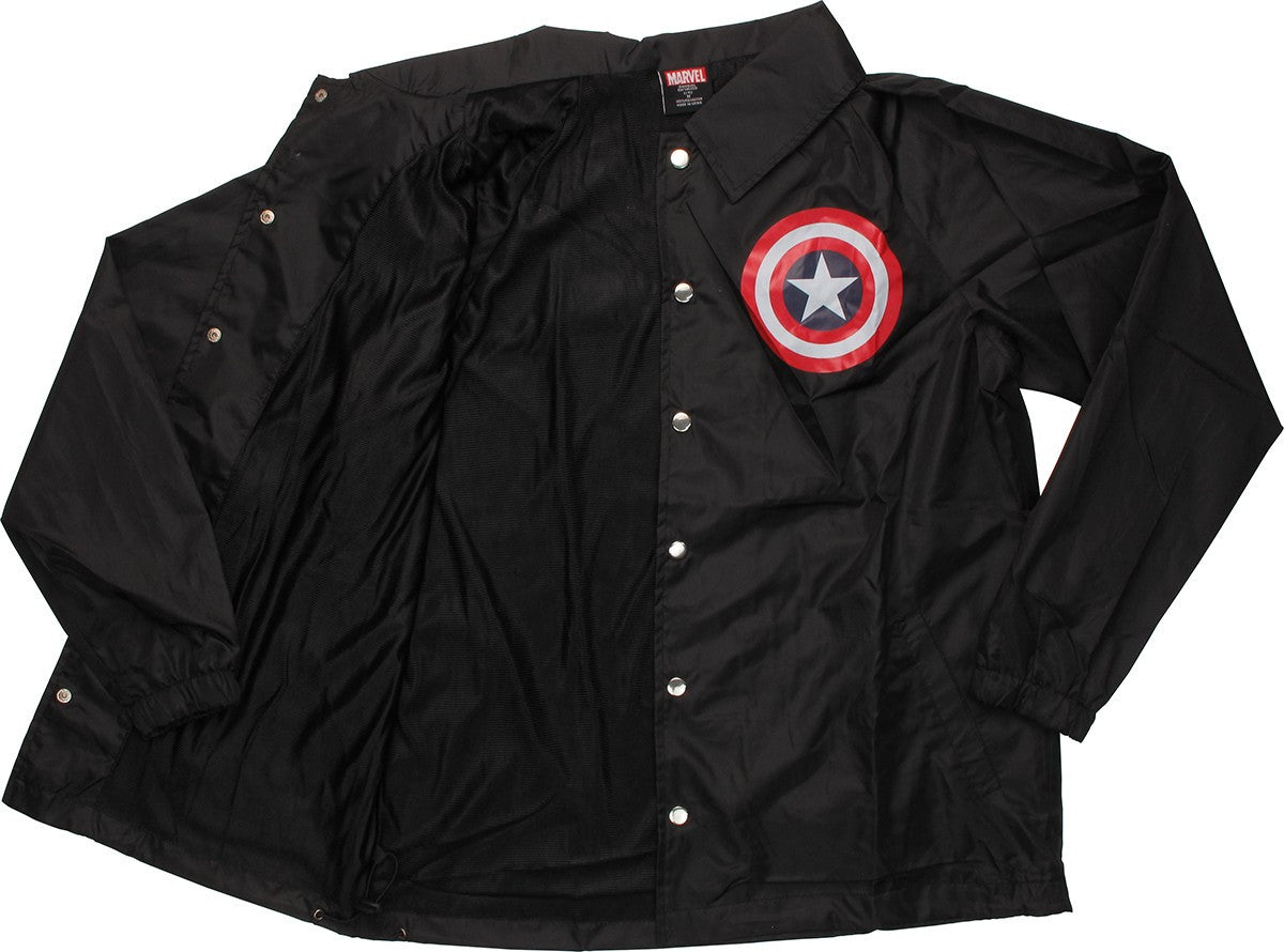 Captain America Logo Coach Snap Jacket