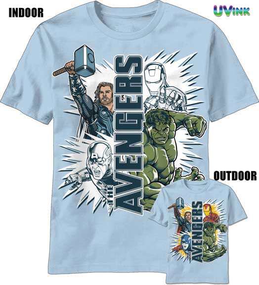 Avengers Movie UV Ink Juvenile T Shirt
