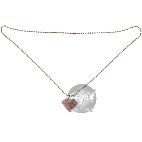 Supergirl Pink Shield Logo Necklace