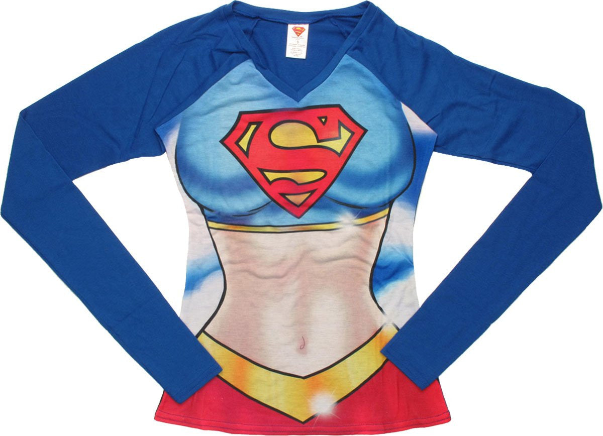 Supergirl Suit Long Sleeve Junior Pajama Set