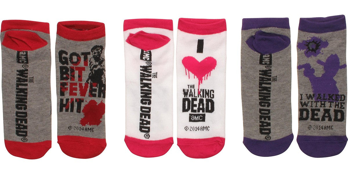 Walking Dead Bit Walked Ladies 3 Pk Low Socks Set