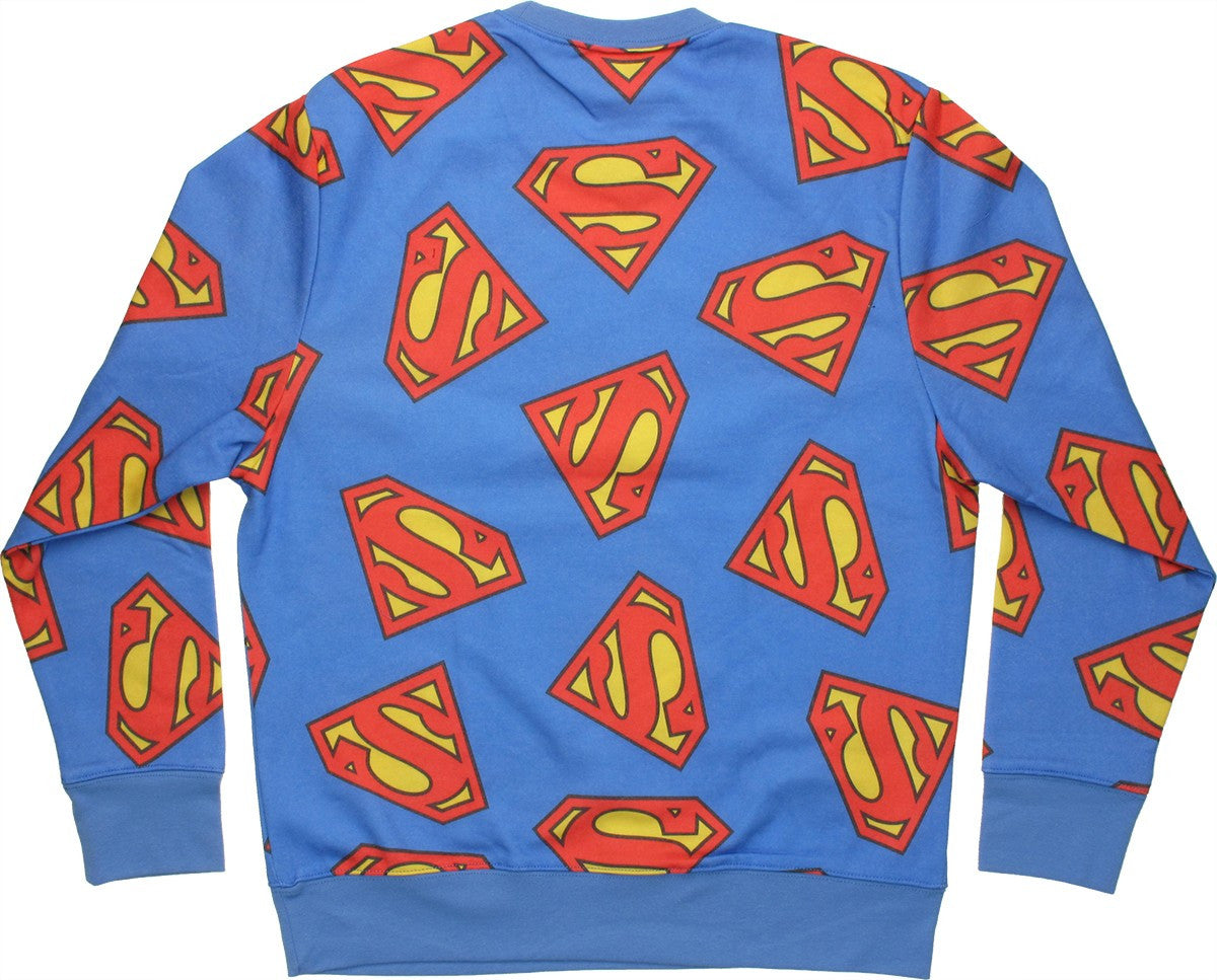 Superman Logo Jumble Sublimated Sweatshirt