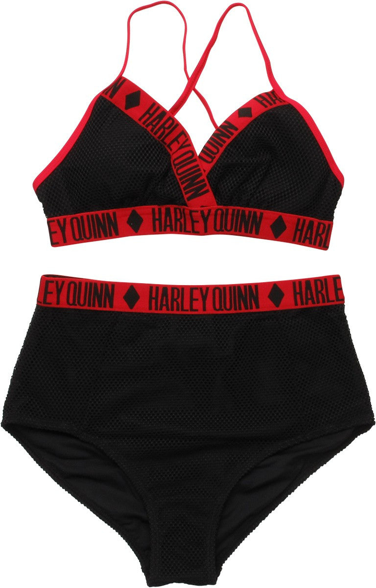 Harley Quinn Cross High Waist Bikini Swimsuit