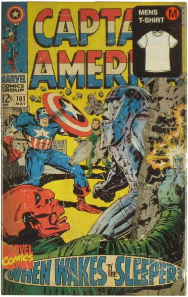 Captain America Cover T Shirt in Tin