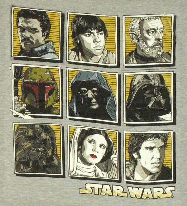 Star Wars Shaded Face Grid T Shirt Sheer