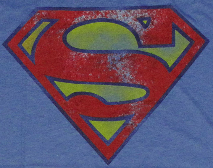 Superman Logo Stripes T Shirt Sheer