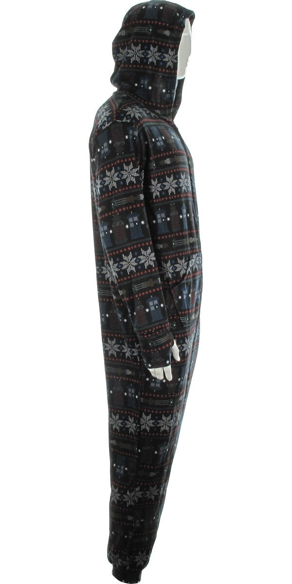 Doctor Who Snow Flakes Hooded Union Suit